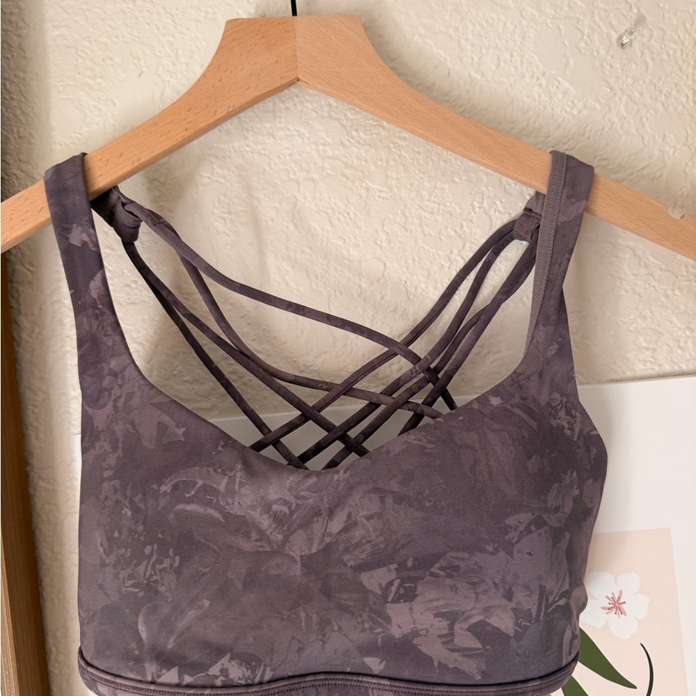 lululemon athletica Mauve Purple Crisscross Strappy Sports Bra